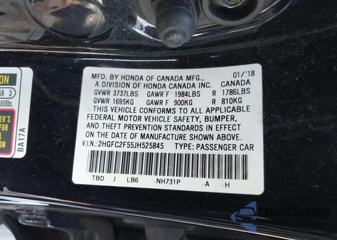 2018 Honda Civic Lx from USA, damaged, VIN 2HGFC2F55JH525845